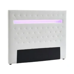 Tête De Lit SUPERNOVA II - 150 Cm - Avec LEDs - Simili Blanc -Sominova Soldes Boutique tete de lit 435847