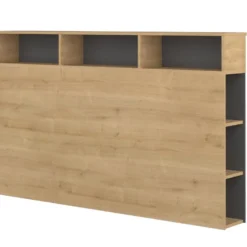 Tête De Lit Avec Rangements NASTIA - 160 Cm - Chêne Et Anthracite -Sominova Soldes Boutique tete de lit 438279