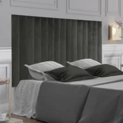 Panneaux Muraux Tête De Lit - 220 Cm - Velours - Gris - GONDA De Pascal Morabito -Sominova Soldes Boutique tete de lit 447985