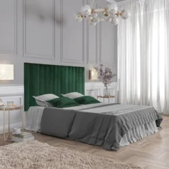 Panneaux Muraux Tête De Lit - 220 Cm - Velours - Vert - GONDA De Pascal Morabito -Sominova Soldes Boutique tete de lit 447987