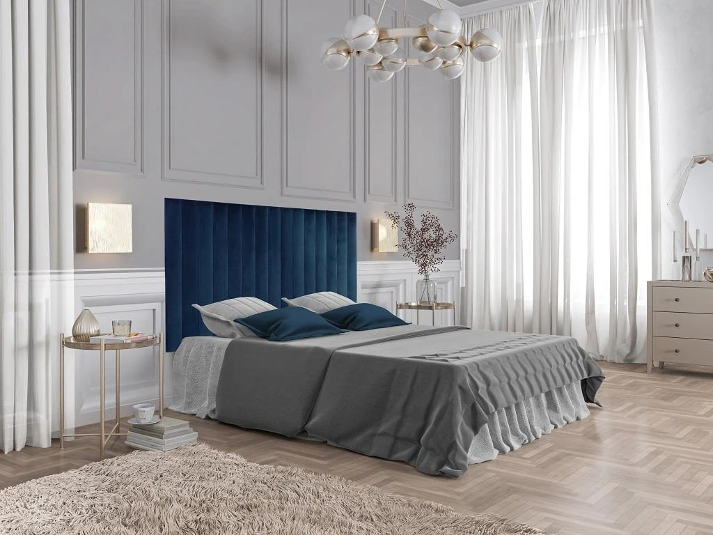 Panneaux Muraux Tête De Lit - 220 Cm - Velours - Bleu - GONDA De Pascal Morabito 11 Panneaux Muraux Tête De Lit - 220 Cm - Velours - Bleu - GONDA De Pascal Morabito – Image 9