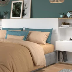 Tête De Lit Avec Chevets MISTA - 160 Cm - Blanc Et Chêne -Sominova Soldes Boutique tete de lit 449171