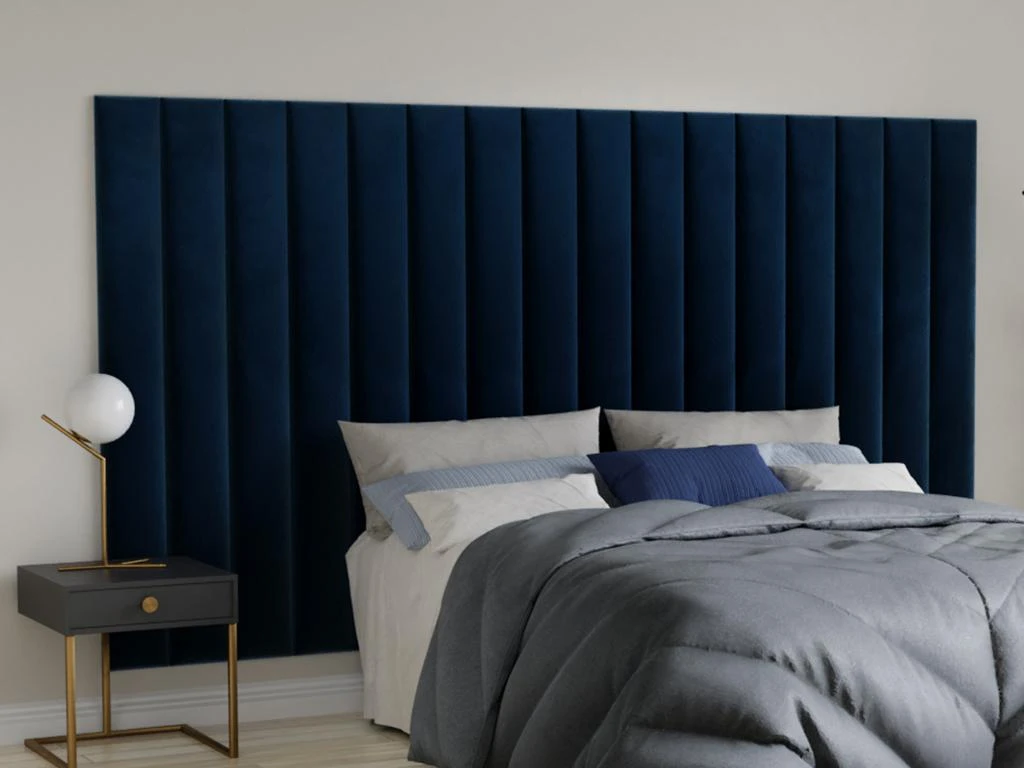 Panneaux Muraux Tête De Lit - 220 Cm - Velours - Bleu - GONDA De Pascal Morabito 4 Panneaux Muraux Tête De Lit - 220 Cm - Velours - Bleu - GONDA De Pascal Morabito – Image 2
