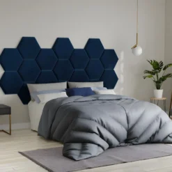 Panneaux Muraux Tête De Lit - 220 Cm - Velours - Bleu - HOPE De Pascal Morabito