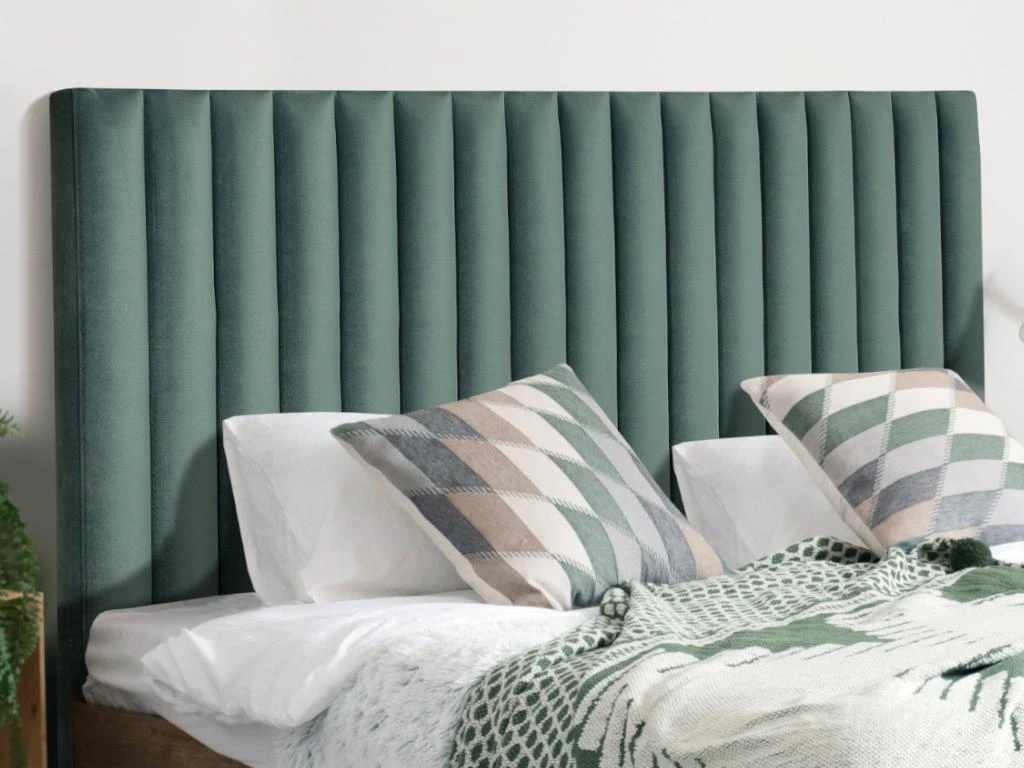 Tête De Lit Coutures Verticales SARAH - 150 Cm - Velours - Vert 4 Tête De Lit Coutures Verticales SARAH - 150 Cm - Velours - Vert – Image 2