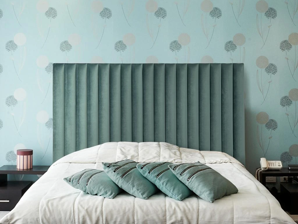 Tête De Lit Coutures Verticales SARAH - 150 Cm - Velours - Vert 5 Tête De Lit Coutures Verticales SARAH - 150 Cm - Velours - Vert – Image 3