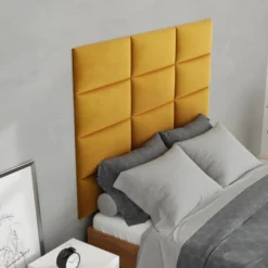 Panneaux Muraux Tête De Lit - 180 Cm - Velours - Jaune - BONTE De Pascal Morabito -Sominova Soldes Boutique tete de lit 476677