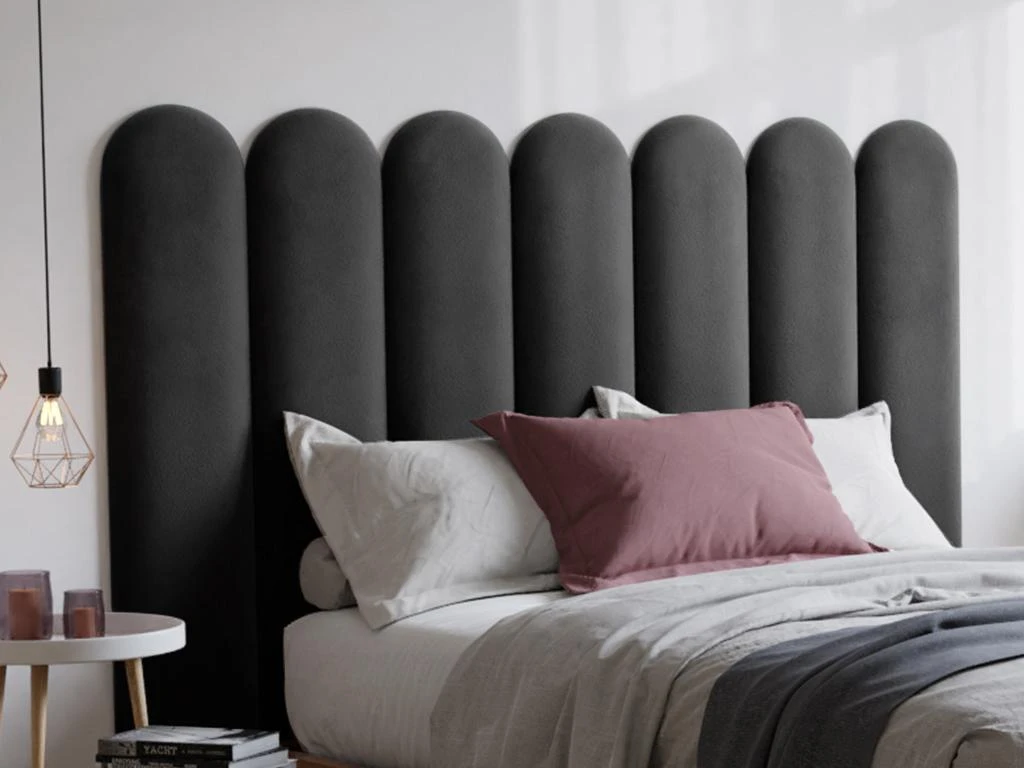 Panneaux Muraux Tête De Lit - 210 Cm - Velours - Gris - JAPI De Pascal Morabito 4 Panneaux Muraux Tête De Lit - 210 Cm - Velours - Gris - JAPI De Pascal Morabito – Image 2