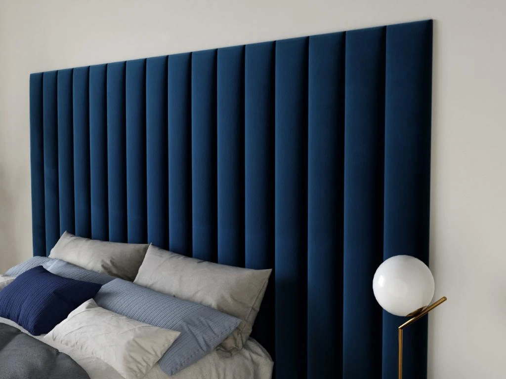 Panneaux Muraux Tête De Lit - 220 Cm - Velours - Bleu - GONDA De Pascal Morabito 5 Panneaux Muraux Tête De Lit - 220 Cm - Velours - Bleu - GONDA De Pascal Morabito – Image 3