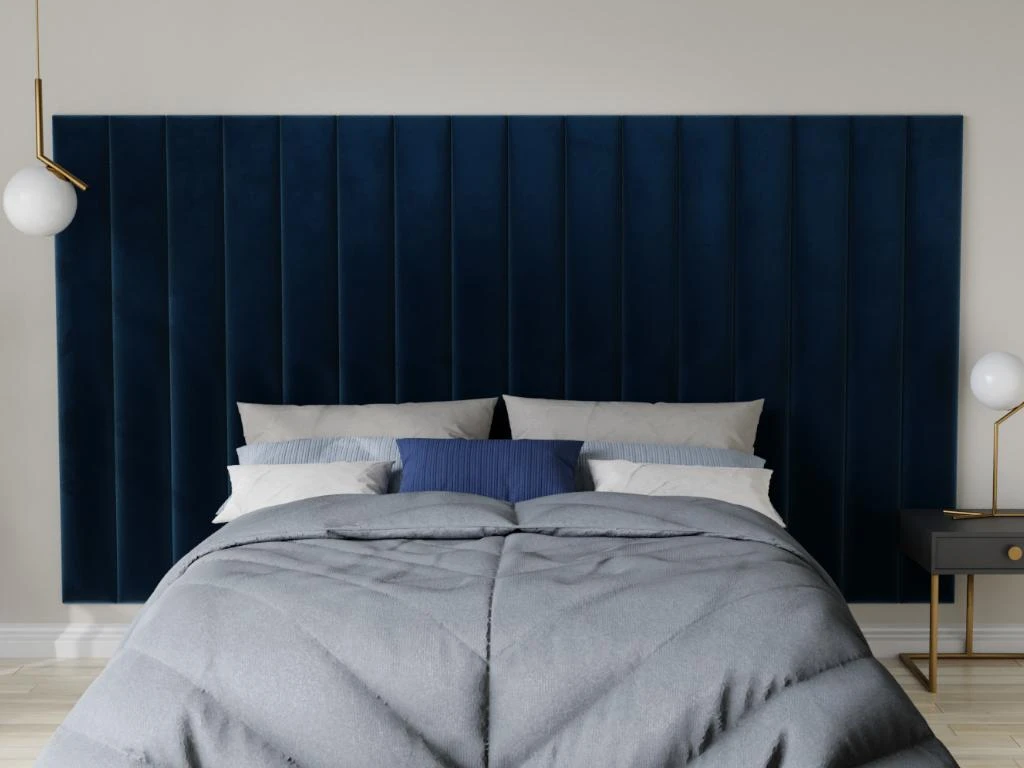 Panneaux Muraux Tête De Lit - 220 Cm - Velours - Bleu - GONDA De Pascal Morabito 7 Panneaux Muraux Tête De Lit - 220 Cm - Velours - Bleu - GONDA De Pascal Morabito – Image 5