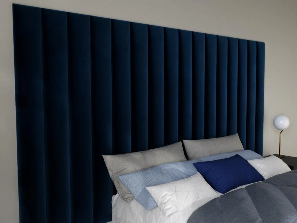 Panneaux Muraux Tête De Lit - 220 Cm - Velours - Bleu - GONDA De Pascal Morabito 6 Panneaux Muraux Tête De Lit - 220 Cm - Velours - Bleu - GONDA De Pascal Morabito – Image 4