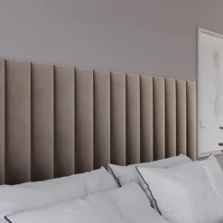 Panneaux Muraux Tête De Lit - 220 Cm - Velours - Beige - GONDA De Pascal Morabito -Sominova Soldes Boutique tete de lit 480403