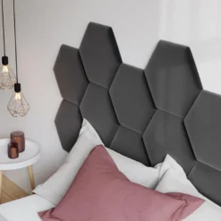 Panneaux Muraux Tête De Lit - 220 Cm - Velours - Gris - HOPE De Pascal Morabito -Sominova Soldes Boutique tete de lit 480413