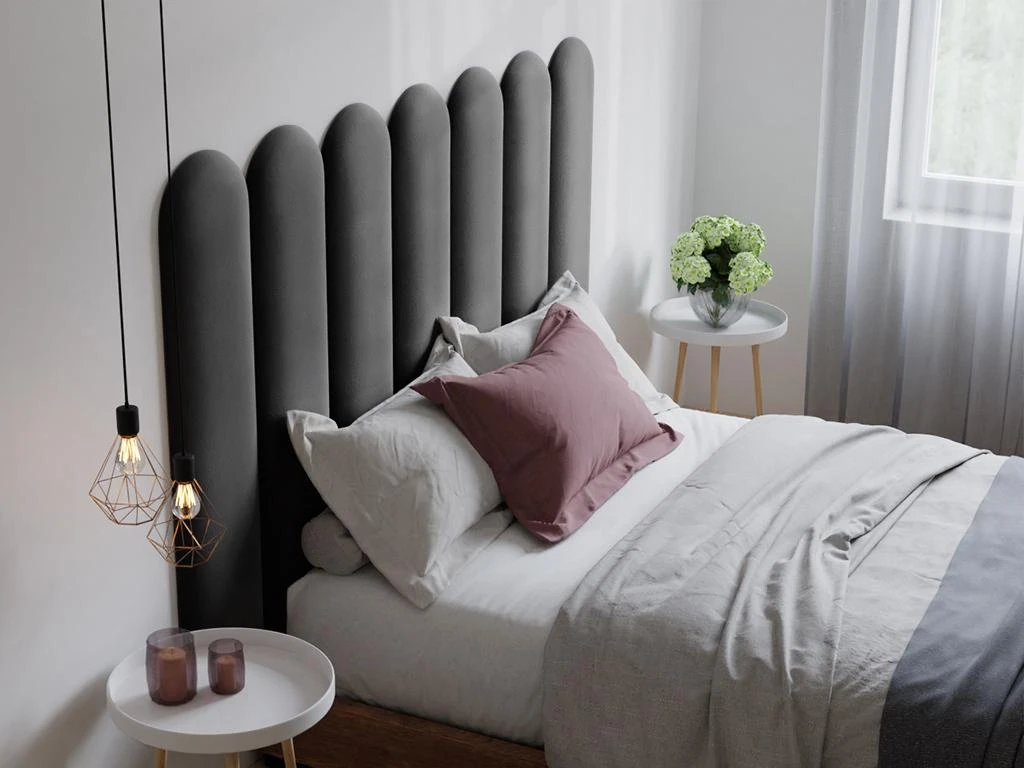 Panneaux Muraux Tête De Lit - 210 Cm - Velours - Gris - JAPI De Pascal Morabito 6 Panneaux Muraux Tête De Lit - 210 Cm - Velours - Gris - JAPI De Pascal Morabito – Image 4